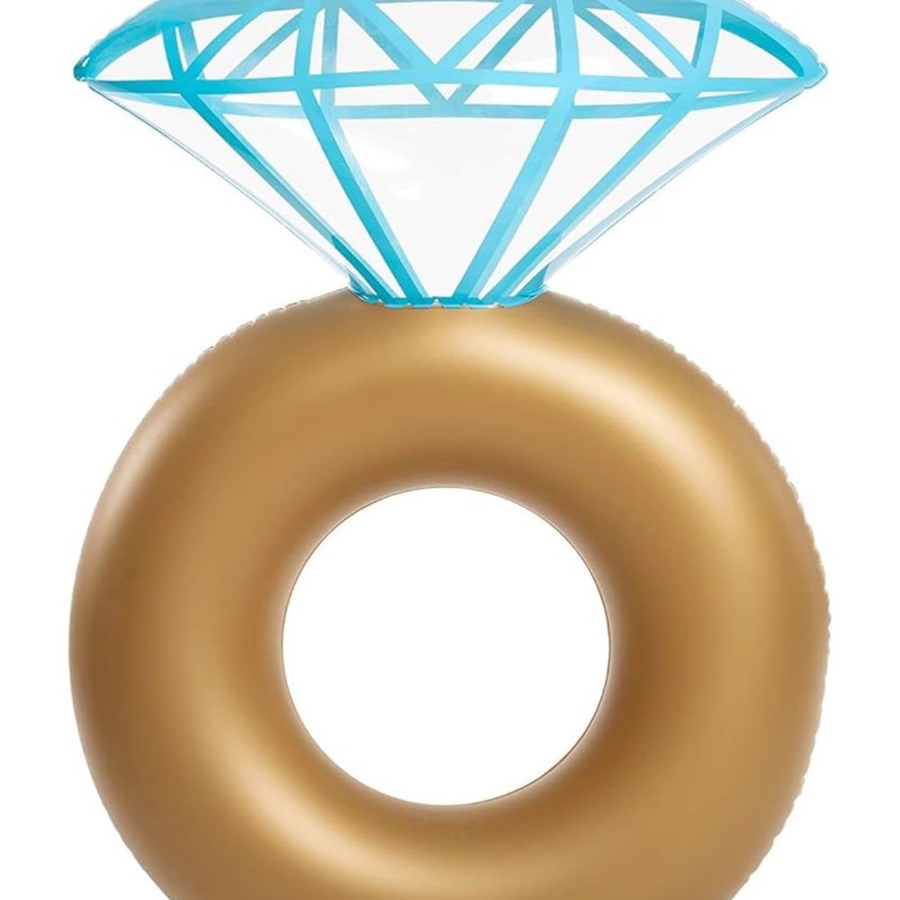 Gold and Blue Diamond Ring Pool Float